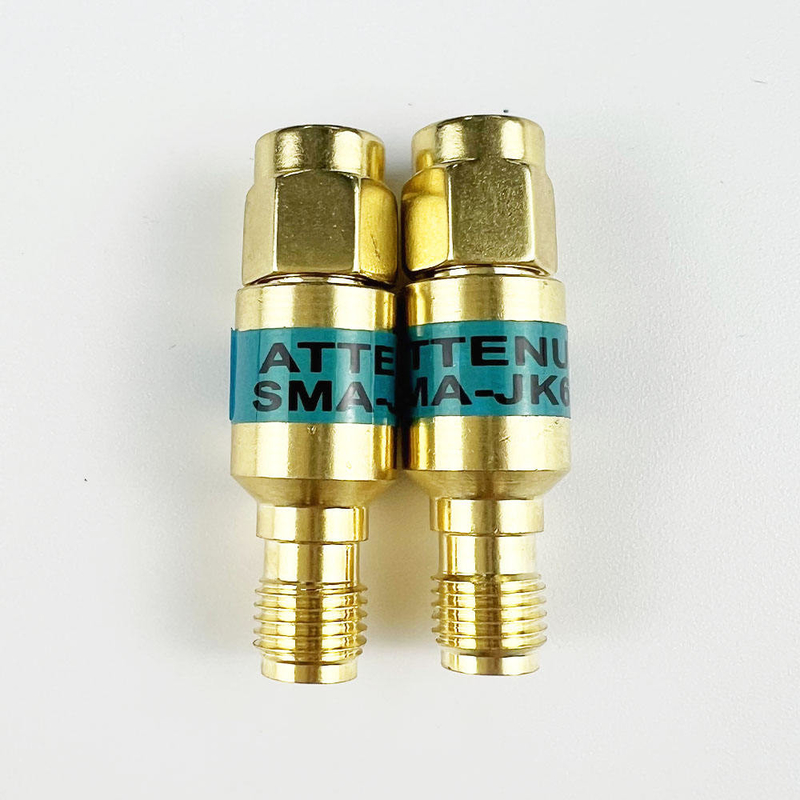 2W DC-6GHz SMA αρσενικό προς SMA θηλυκό Κοαξιακός ραδιοσυχνοποιητής RF 1/2/3/5/6/10/15/30db Αμβλυντής SMA Σταθεροί συνδετήρες Χρυσή πλάκα