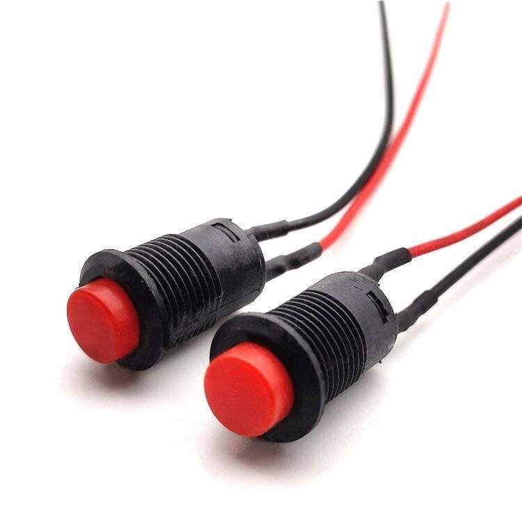 Wintai-Tech κουμπί πιέσης κέρας διακόπτης 12v κουμπί πιέσης διακόπτης εκκίνησης 12mm στιγμιαίο κουμπί πιέσης Διακόπτης με συναρμολόγηση καλωδίου
