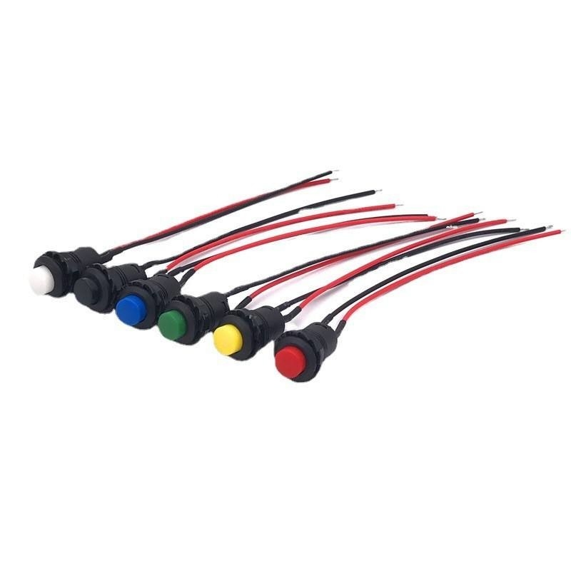 Wintai-Tech κουμπί πιέσης κέρας διακόπτης 12v κουμπί πιέσης διακόπτης εκκίνησης 12mm στιγμιαίο κουμπί πιέσης Διακόπτης με συναρμολόγηση καλωδίου