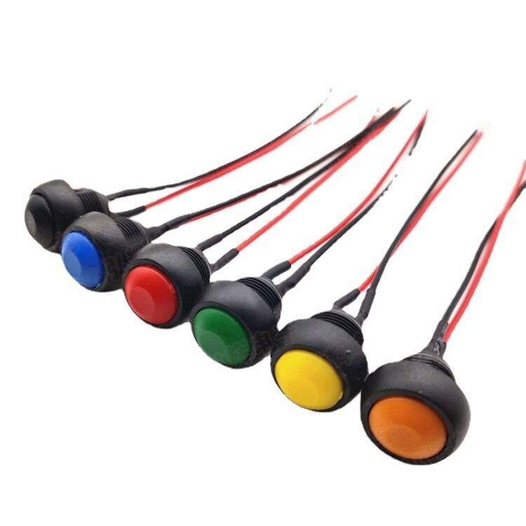 Wintai-Tech κουμπί πιέσης κέρας διακόπτης 12v κουμπί πιέσης διακόπτης εκκίνησης 12mm στιγμιαίο κουμπί πιέσης Διακόπτης με συναρμολόγηση καλωδίου