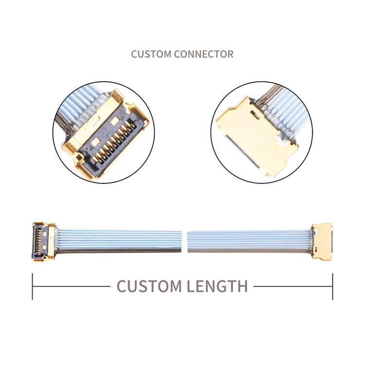 Καλώδιο LVDS Καλωδιακή γραμμή UY 10P 0,35 mm Στροφή I Pex 20857-010T-01 Συγκροτήματα καλωδίων για μικροεξαγωγικά καλώδια Ipex