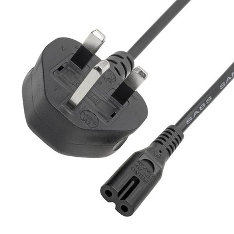 RY Rohs Καλώδιο ηλεκτρικής ενέργειας Bs1363 έως C7 2.5a 6 Ft 220v εσωτερικά