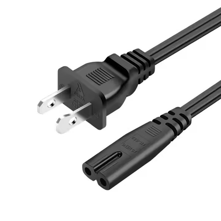 Καλής ποιότητας καθαρό χαλκό 120V 18 Awg 2pin C7 γραμμή επέκτασης Spt-2 λευκό καλώδιο ισχύος AC 5FT 2 Prong για οικιακή συσκευή Lap