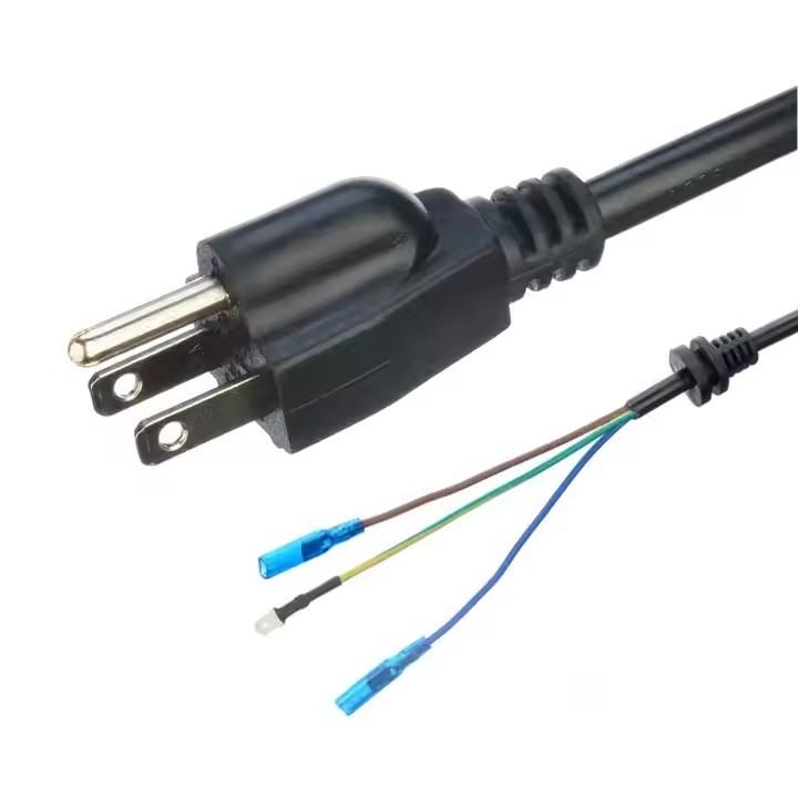 ΕΤΛ πιστοποιημένο 3-Copper Core SJTW 10/12/14 Awg 3 Prong PVC μονωμένο σύρμα Nema 5-15p έως γυμνό άκρο καλώδια ισχύος AC