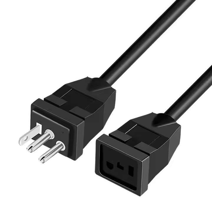 ETL UL817/CSA C22.2 SJT 3X14 έως 10AWG 3 Pin US Black Power Cord επέκταση Βιομηχανικά καλώδια επέκτασης US για φωτισμό