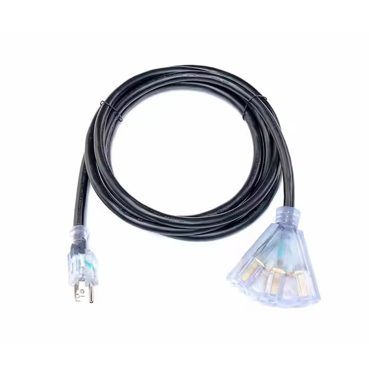 Έγκριση ETL Heavy Duty US 3-Prong 10 Ft Long 12 Gauge Extension Cords 50 Feet 2 Prong Light Cord