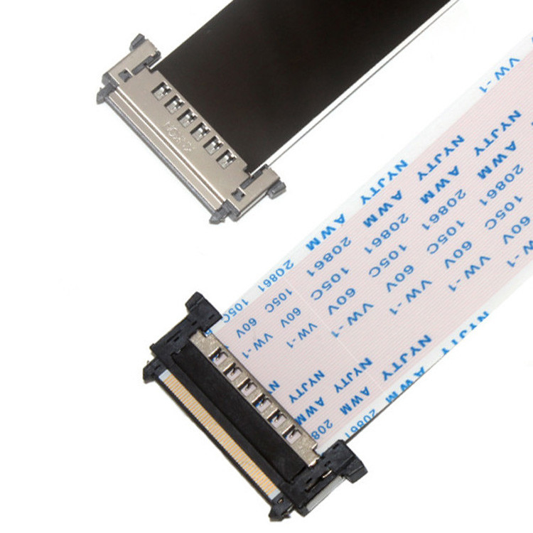 Δικτυακό καλώδιο FFC FPC 16 πινών 0,5 mm Πίτσα Τύπος A 20628 80C 60V VW 1 LVDS Display Connector