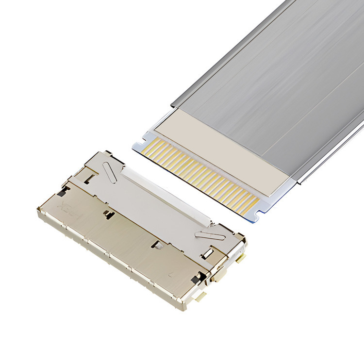 0.5mm Pitch Πλήρως προστατευμένο καλώδιο Fpc υψηλής ταχύτητας αυτόματη κλειδαριά οριζόντια Mate IPEX 20952-024E-02