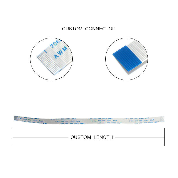 16 Pin FFC FPC Cable AWM 20628 0.5 Pitch για σύνδεση PCB με σύνδεσμο οθόνης LVDS