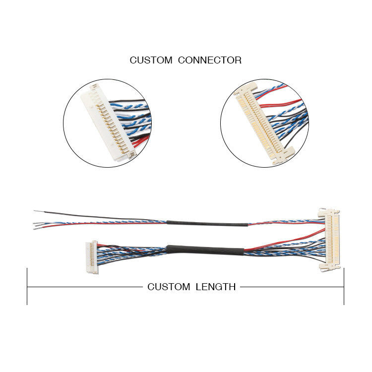 Προσαρμοσμένο OEM Wire Harness FI S20S 20 Pin 1,25 mm Pitch JAE Display Lvds καλώδιο