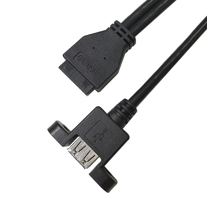 Βιομηχανία Διορθώσεις καλωδίωσης USB 3.0 Πίνακα Mount A X2 έως 20 Pin Header Motherboard Προσαρμοσμένο