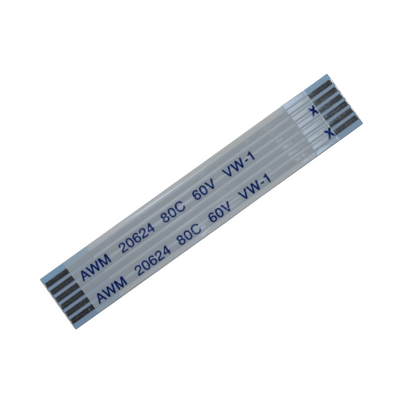Δικαιωμένο καλώδιο FFC 6 καρφίτσες 1.25mm Πίτσα Συνολικό μήκος 30~2000mm P7 Τύπος Ευέλικτο επίπεδο καλώδιο FFC Awm για ηλεκτρονικά