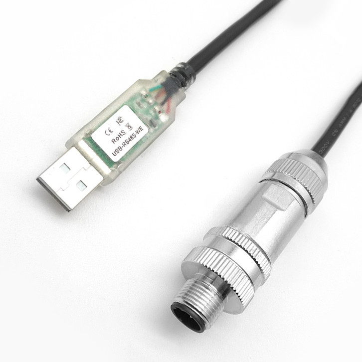 Βιομηχανικό ρομπότ ειδικός σύνδεσμος USB προς RS485 σειριακό καλώδιο προς M12 ανδρικό και θηλυκό αδιάβροχο μεταλλικό σύνδεσμο κεφαλής