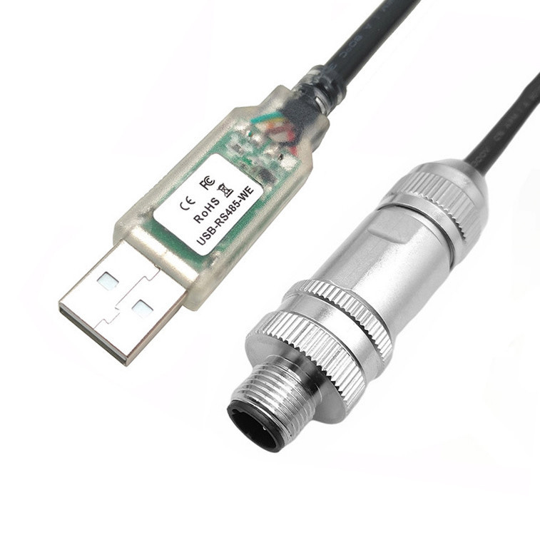 Βιομηχανικό ρομπότ ειδικός σύνδεσμος USB προς RS485 σειριακό καλώδιο προς M12 ανδρικό και θηλυκό αδιάβροχο μεταλλικό σύνδεσμο κεφαλής