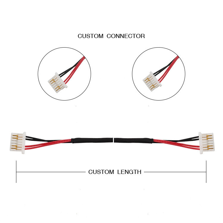 Φαρμακευτική προσαρμογή JST SHLP-06V-S-B LED Backlight Cable Harness 500mm μήκος