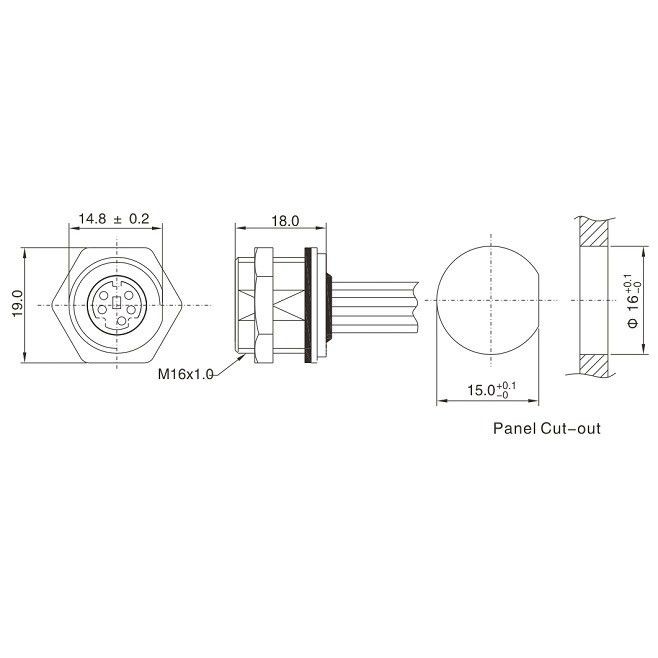 Φαρμακευτική μονάδα MD WF 6 Pin Mini Din Cable, IP67 Straight Isobus Cable Lvds Display Connector