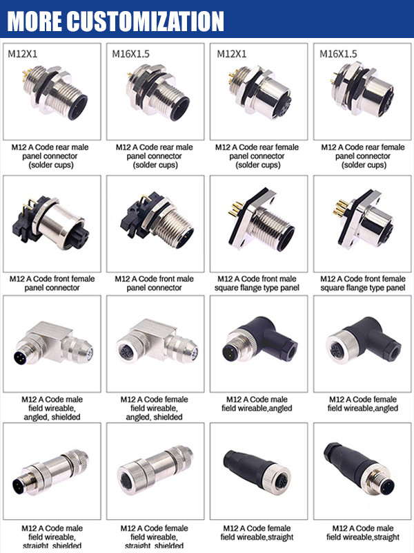 Φαρμακευτική μονάδα MD WF 6 Pin Mini Din Cable, IP67 Straight Isobus Cable Lvds Display Connector