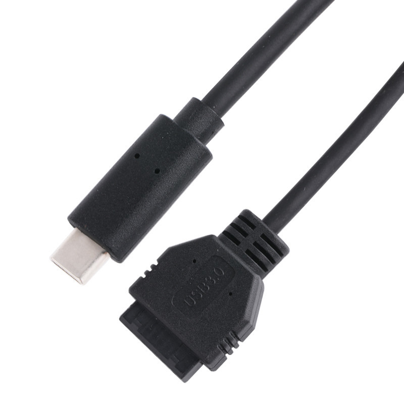 20P Γυναικεία USB 3.0 Τύπου-C σε καλώδιο προσαρμογέα IDC Εσωτερικός αντίσταση Μαύρο καλώδιο PVC OEM ODM