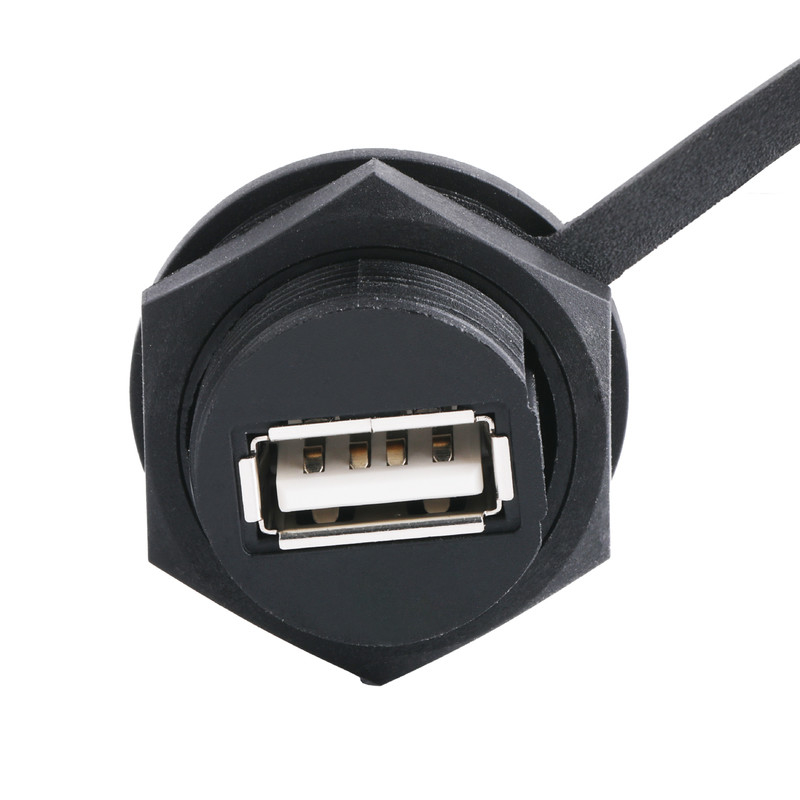 USB 2,0 ένας θηλυκός συνδετήρας με την ασπίδα και ΚΑΠ στα καλώδια usb USB 2,0 Α που γίνεται στο μέτρο