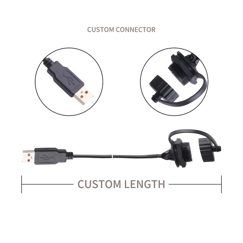 USB 2,0 ένας θηλυκός συνδετήρας με την ασπίδα και ΚΑΠ στα καλώδια usb USB 2,0 Α που γίνεται στο μέτρο