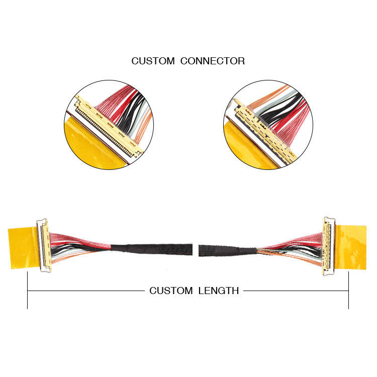 Εργοστάσιο 36AWG Συγκρότημα καλωδίων Lvds I Pex 20453-240t-01 έως 20453-240t-01 40P 0,4mm Pitch