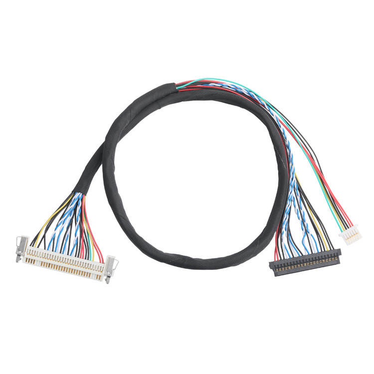 OEM/ODM Συγκρότημα καλωδίων LVDS από JAE FI-X30HL 30P 1.0mm Pitch προς JAE FI-S20S 20P και SHLP-6P