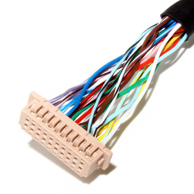 Η συναρμολόγηση καλωδίου LVDS με πλάτος 1,0 mm και 32AWG, χρησιμοποιώντας τον συνδετήρα LCD  DF13-20DS-1.25C