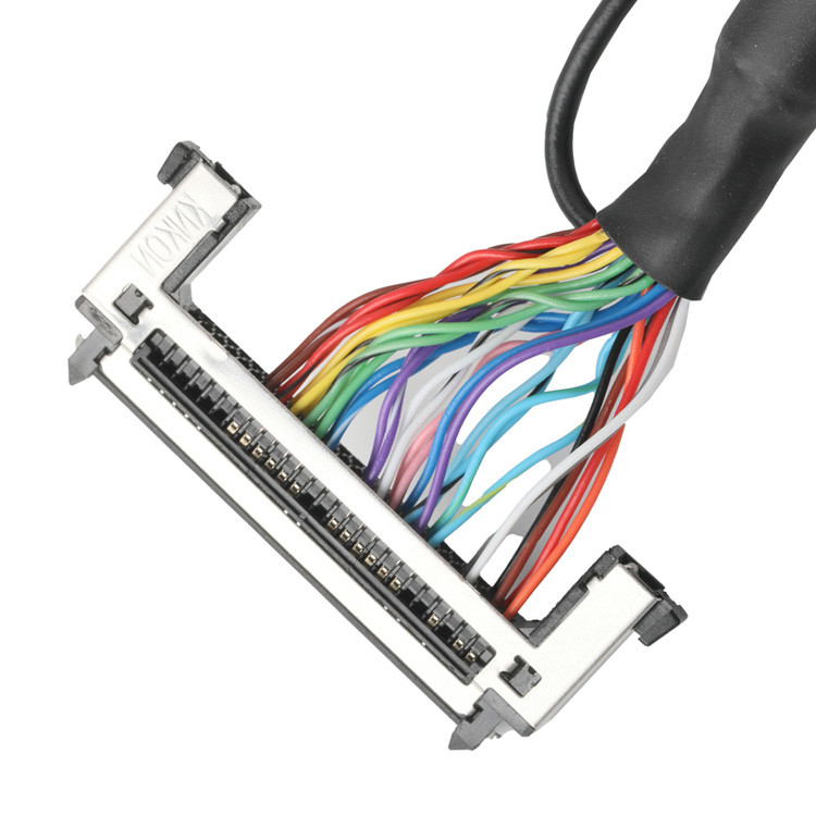Συγκρότημα καλωδίων LVDS OEM/ODM από JAE FI-RE51HL 51-Pin έως HD-SUB 26-Pin Male Solder UL 1007 20AWG καλώδιο