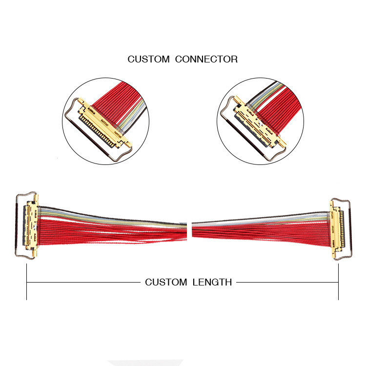 0.5mm Στροφή 20453-220T-03 LVDS EDP καλώδιο 20 Pin 20453 CABLINE-VS