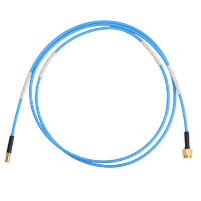 ROHS Low PIM Flex TFT-5G-402 RF Coaxial Cable διπλή ασπίδα με μπλε σακάκι FEP OEM / ODM