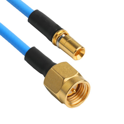 ROHS Low PIM Flex TFT-5G-402 RF Coaxial Cable διπλή ασπίδα με μπλε σακάκι FEP OEM / ODM