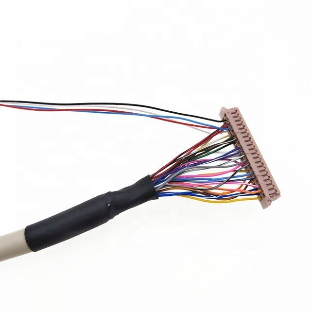 Custom LVDS Cable 30PIN to 40PIN with 20-60pin Range and 24-40AWG Wire Size for LCD/Display Applications