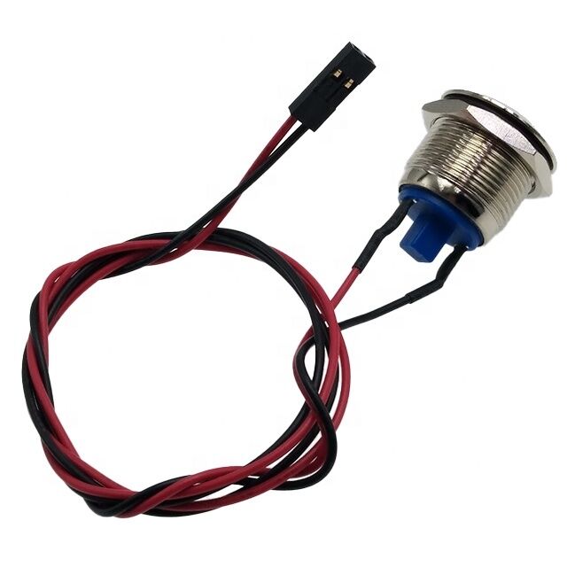 IP65 19.2 mm Panel Mount 12v SPST Momentary Push Button Switch with 2Pin Dupont and 50cm Cable