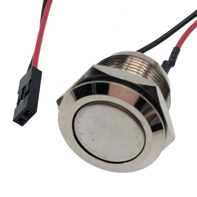 IP65 19.2 mm Panel Mount 12v SPST Momentary Push Button Switch with 2Pin Dupont and 50cm Cable