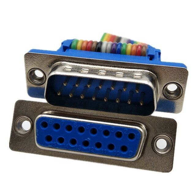 Καλώδιο επίπεδης κορδέλας OEM ODM RS232 15 ακίδων D-Sub επιχρυσωμένου συνδετήρα με προσαρμόσιμο μήκος