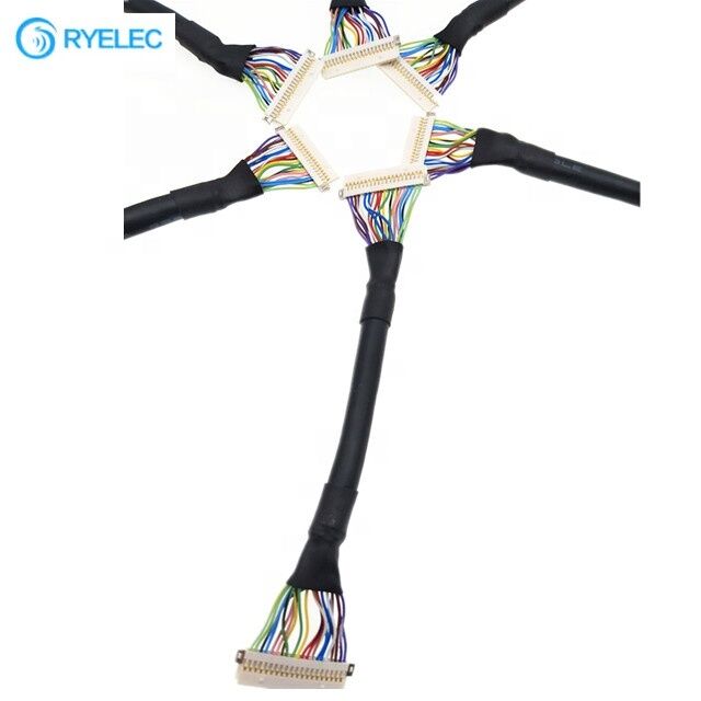 RY Hot Sale 30pin DF19 to DF19 Hirose 1.0mm Pitch Universal Lvds Cables for Driver Board LCD TV Monitor