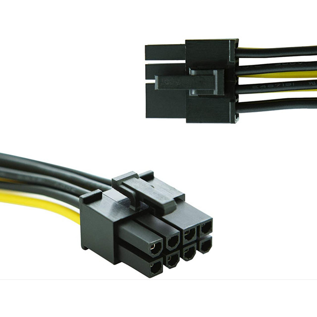 Διπλή 4 καρφίτσα Molex στο καλώδιο τροφοδοσίας Pcie 8 καρφιτσών για την τηλεοπτική κάρτα γραφικών
