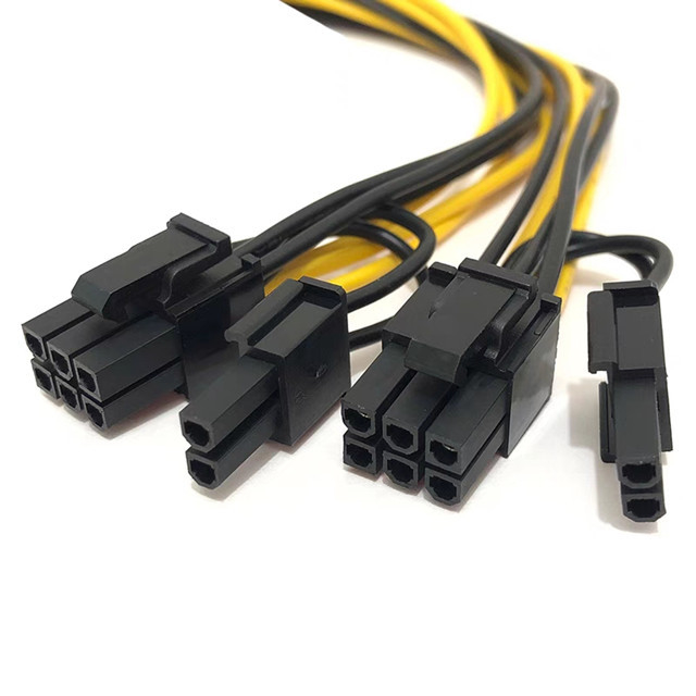Αρσενικό Pcie 6pin στο διπλό θραύστη 18awg 100MM 20CM καλωδίου τροφοδοσίας 8pin αρσενικό Gpu