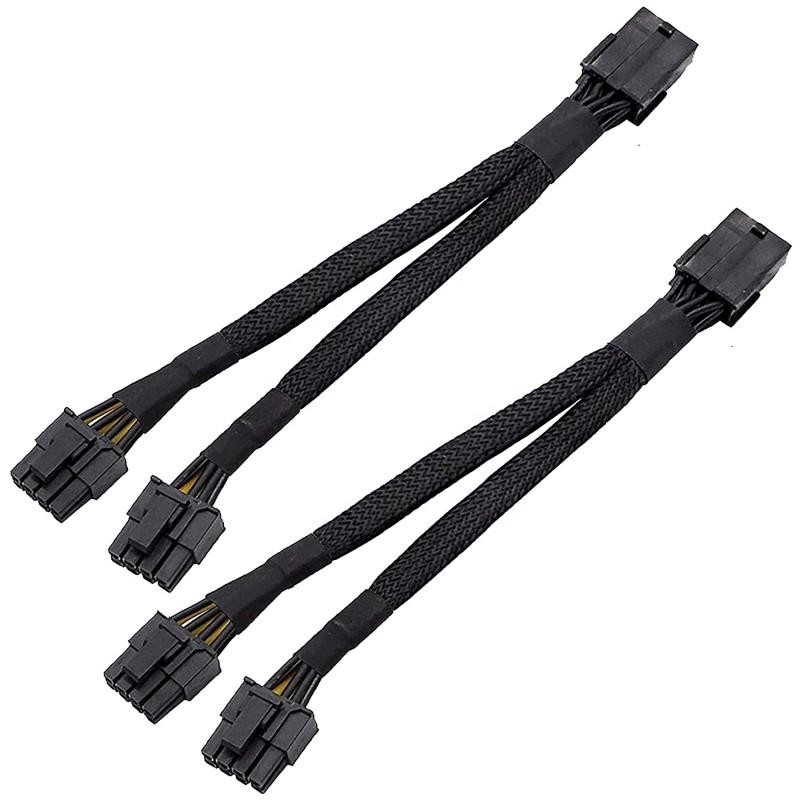 Pcie 8 θηλυκό καρφιτσών στο διπλό Sleeved προστατευμένο Pcie GPU Minig καλώδιο τροφοδοσίας 8pin