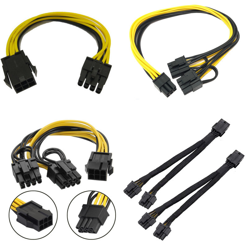Pcie 8 θηλυκό καρφιτσών στο διπλό Sleeved προστατευμένο Pcie GPU Minig καλώδιο τροφοδοσίας 8pin
